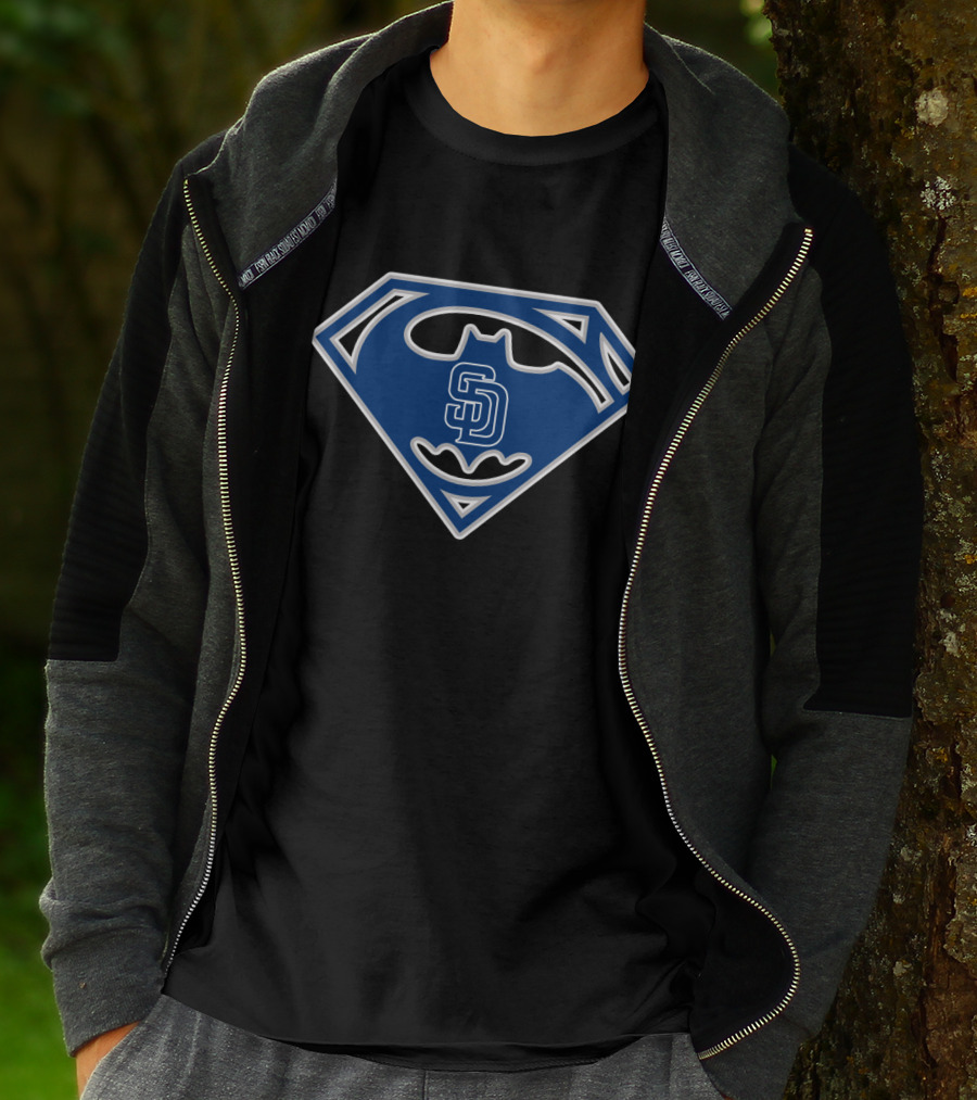 Sd Padres Batman Superman Logo Mashup T-Shirt