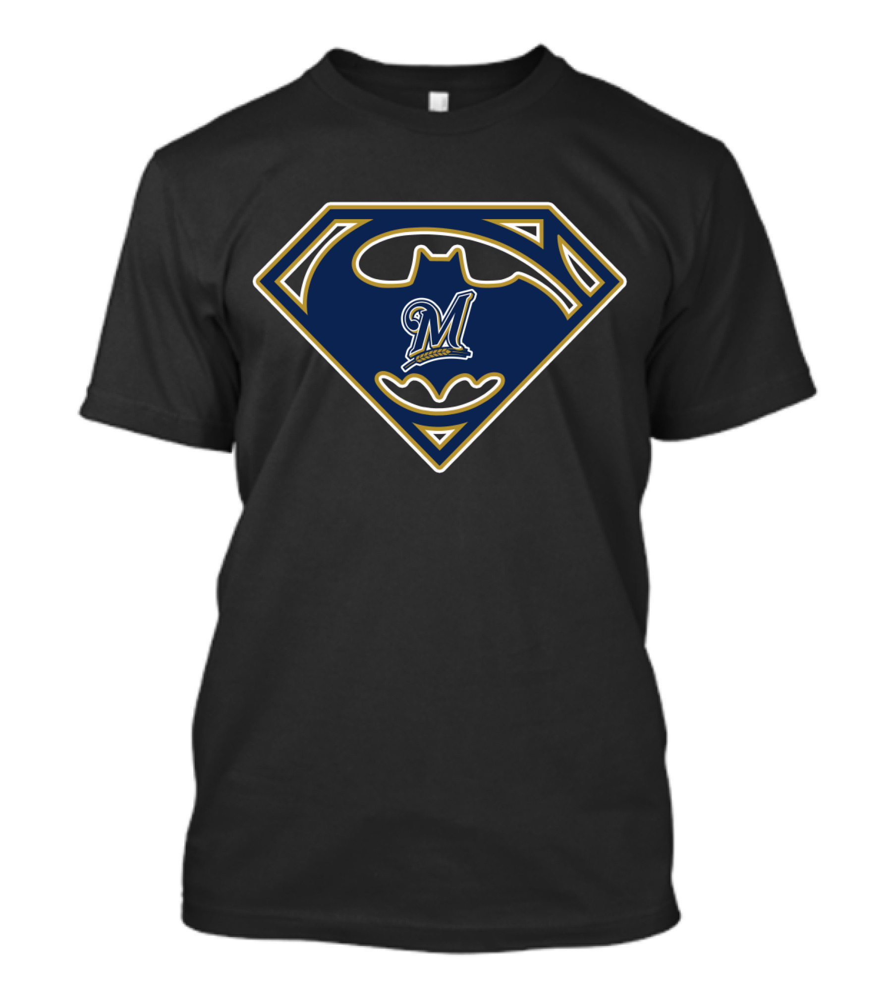Milwaukee Brewers Batman Superman Logo 204 T-Shirt