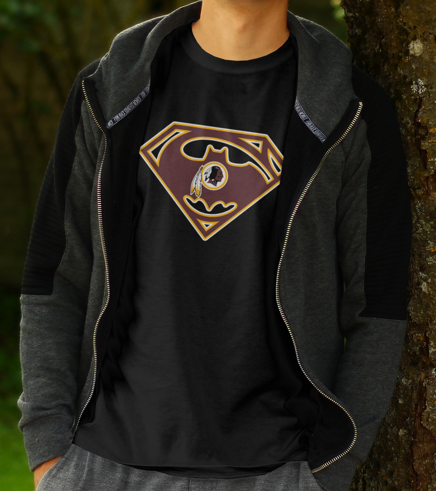 Washington Redskins Superman Batman Logo Mix T-Shirt
