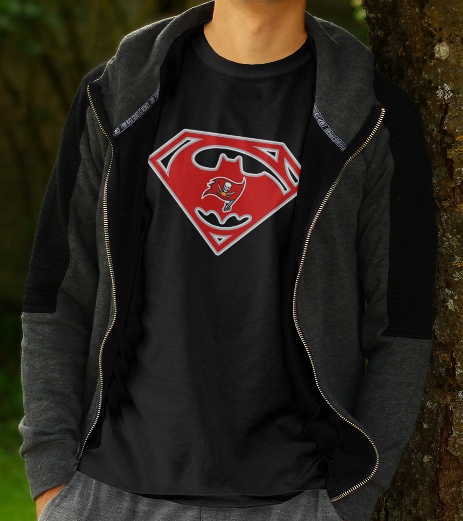 Superman Batman Buccaneers Logo Mashup 222 Tampa Bay Buccaneers T-Shirt