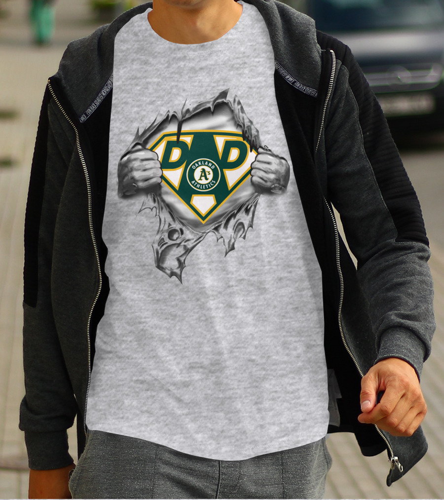 Super Dad Oakland Athletics Logo Hero Fan T-Shirt