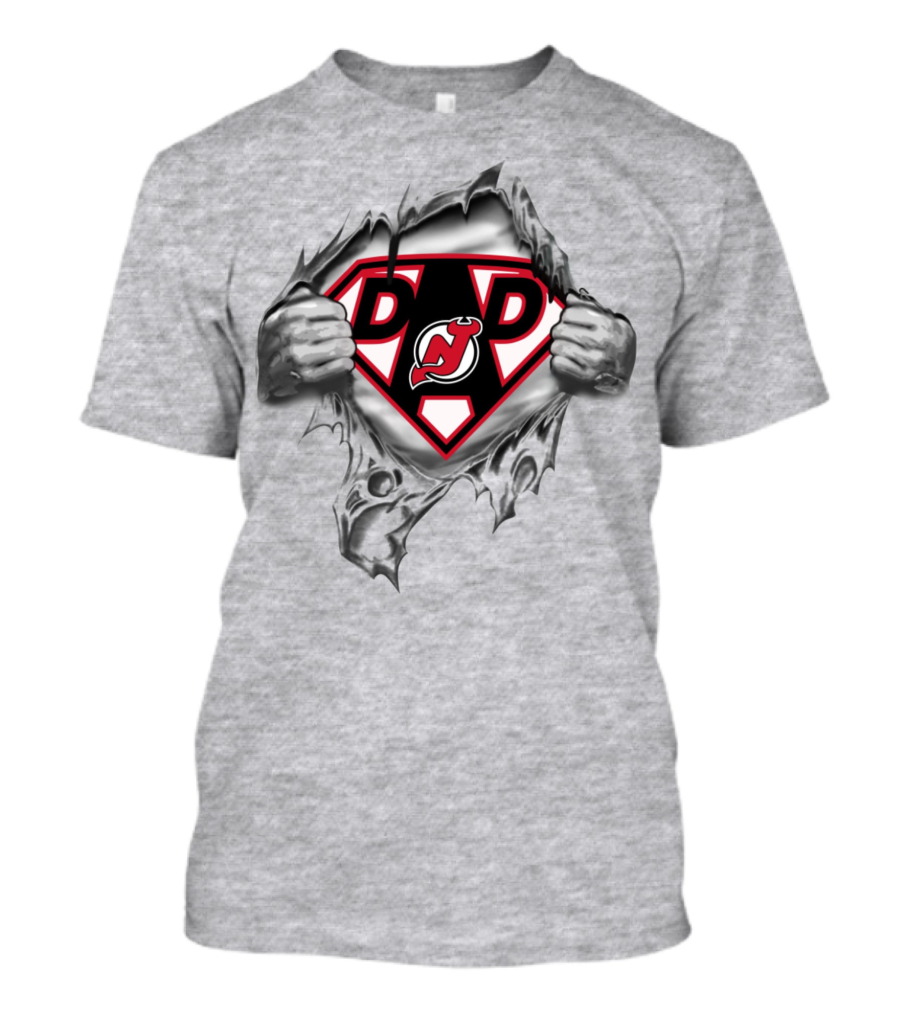 New Jersey Devils Superhero Logo Dpd Superman Rip T-Shirt