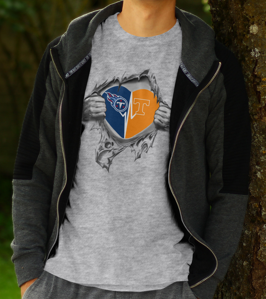 Torn Heart Tennessee Titans Volunteers It's In My Heart T-Shirt