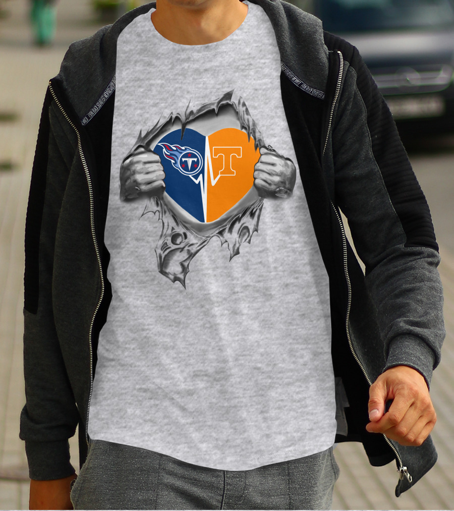 Torn Heart Tennessee Titans Volunteers It's In My Heart T-Shirt