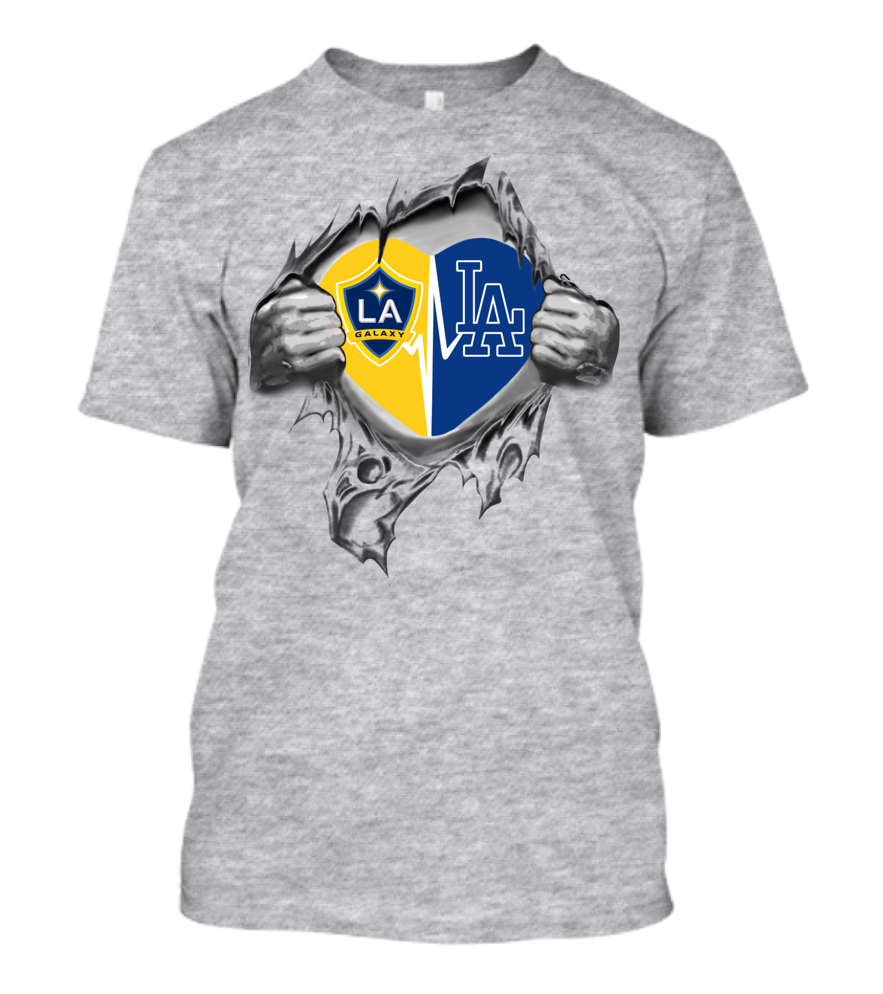 La Galaxy Dodgers Heart Rip T-Shirt