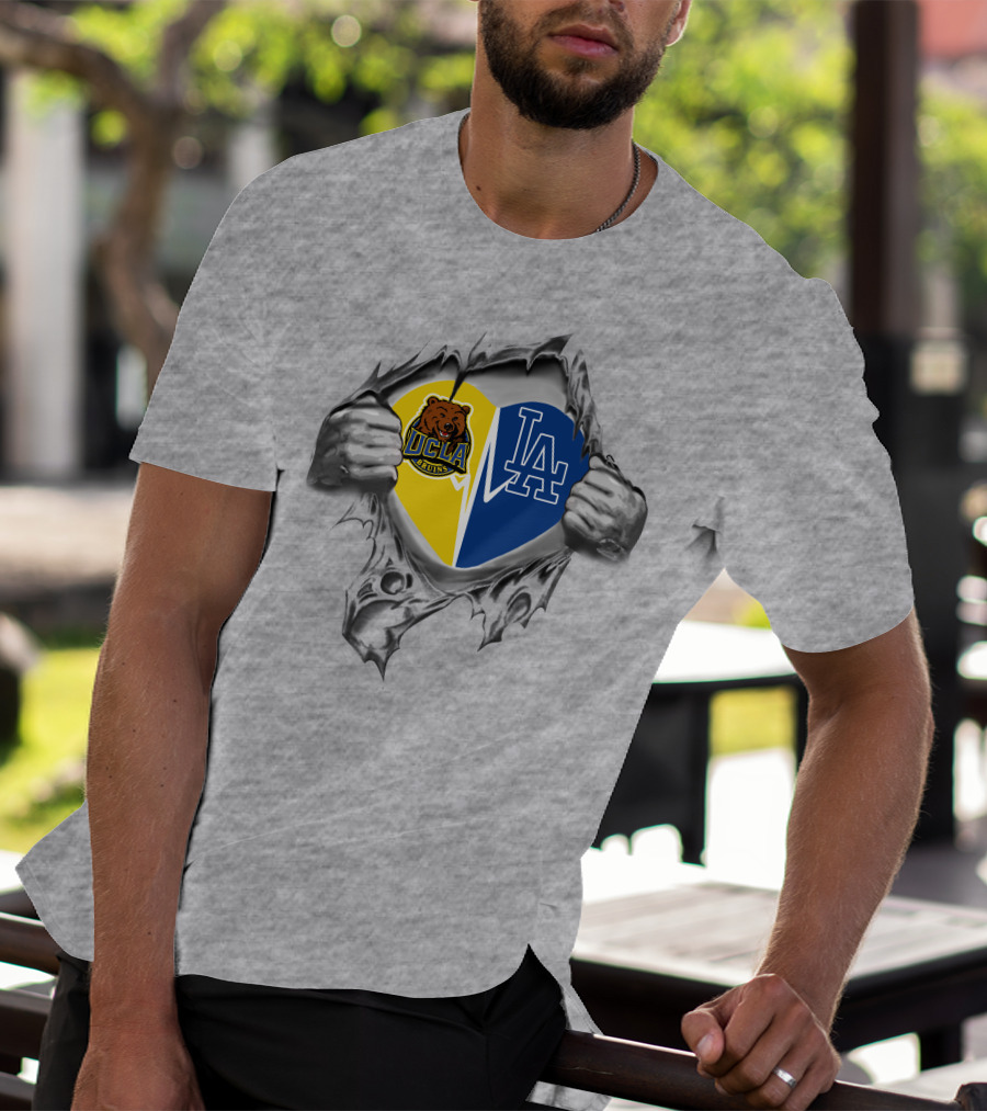 Ucla Bruins Dodgers Heart Torn Open T-Shirt