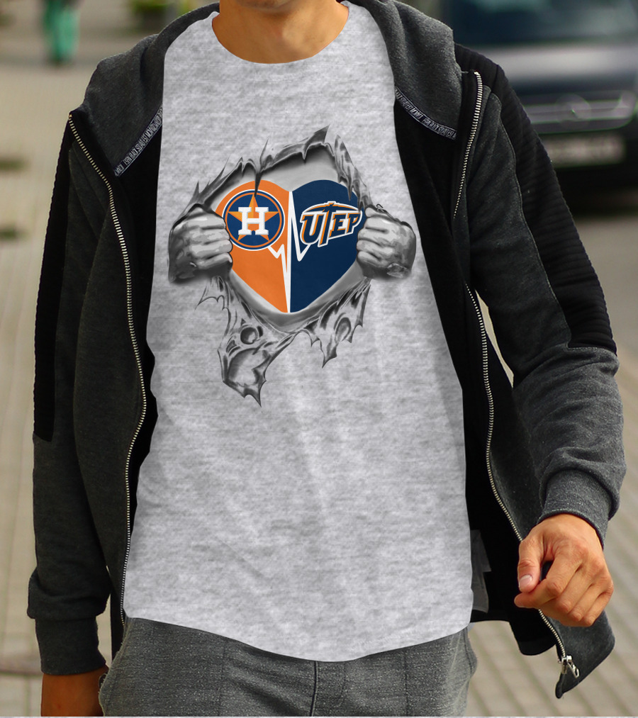 Astros Utep Heart El Paso Miners Fan Spirit T-Shirt