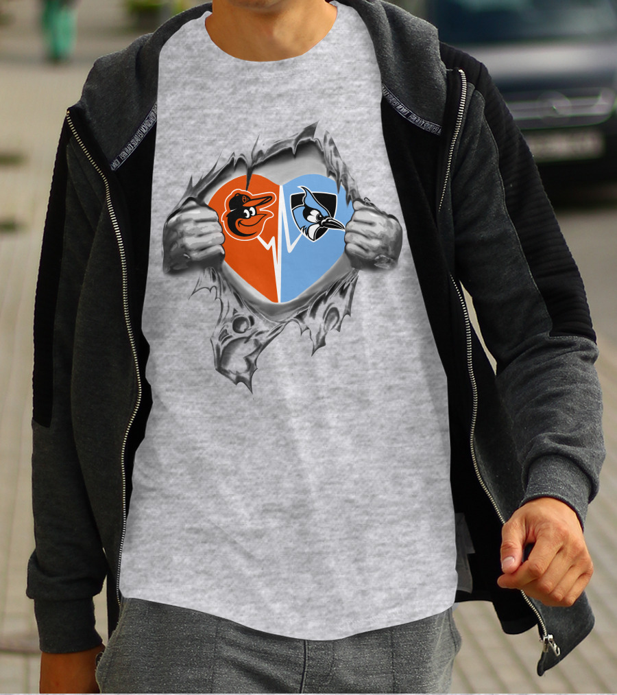 Orioles Johns Hopkins Heart Split T-Shirt