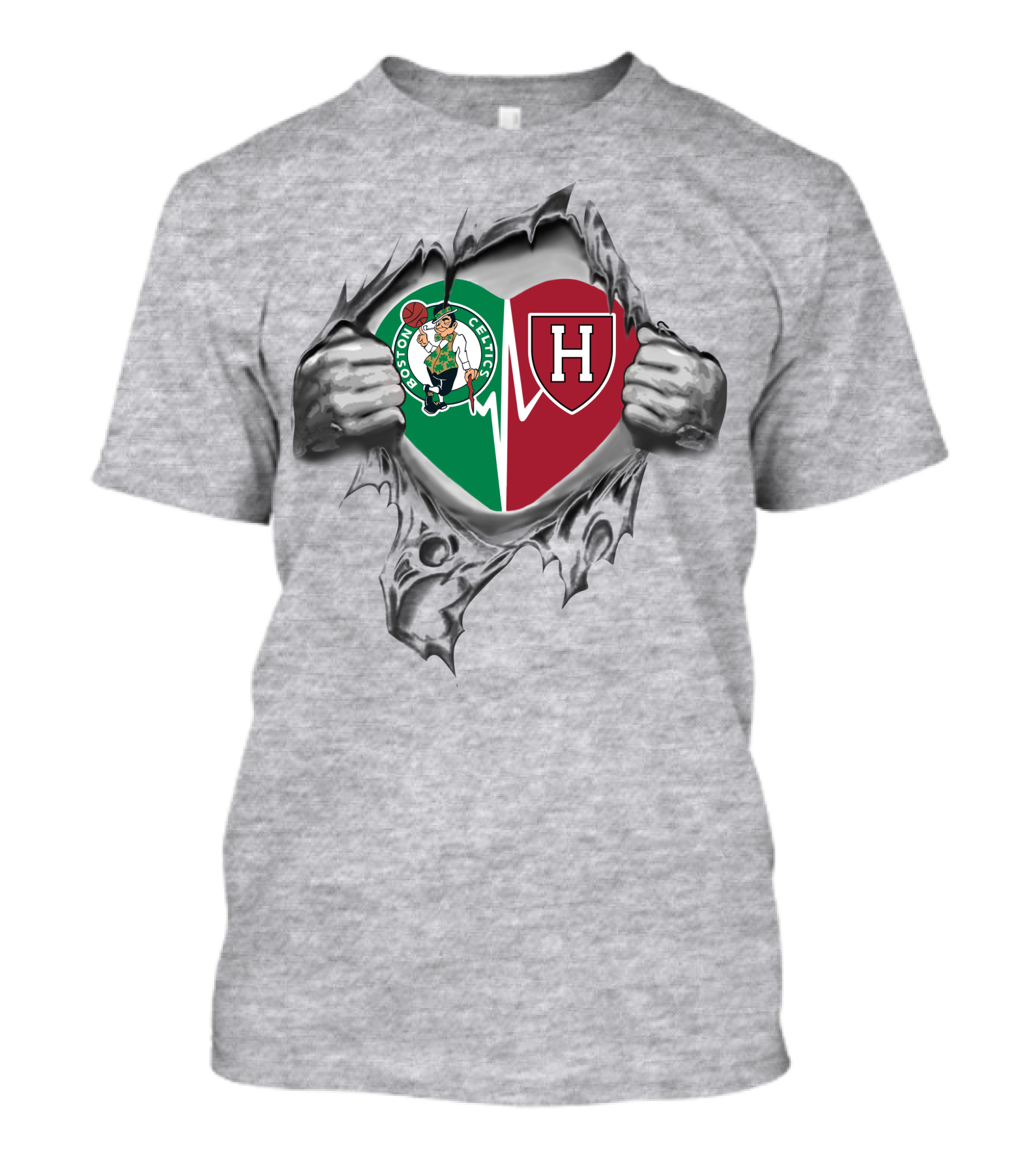 Boston Celtics Harvard Crimson Heartbeat In My Heart T-Shirt