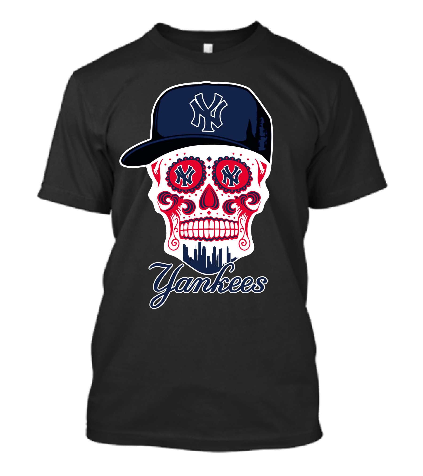 Yankees Skull New York Funny Sugar Skull T-Shirt