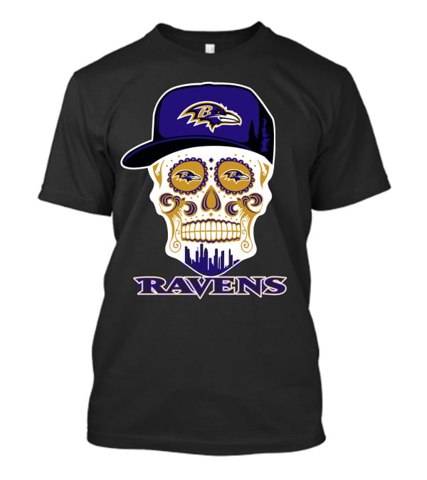 Ravens Skull With Hat And Baltimore Ravens T-Shirt