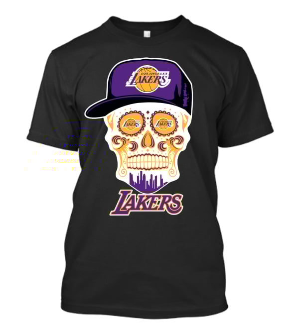 Los Angeles Lakers Skull With Hat T-Shirt