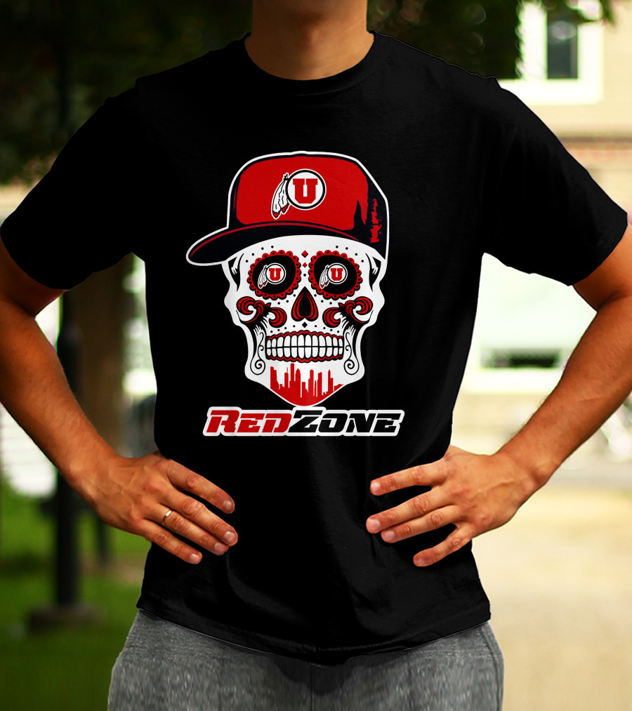Red Zone Utah Utes Skull Cap T-Shirt