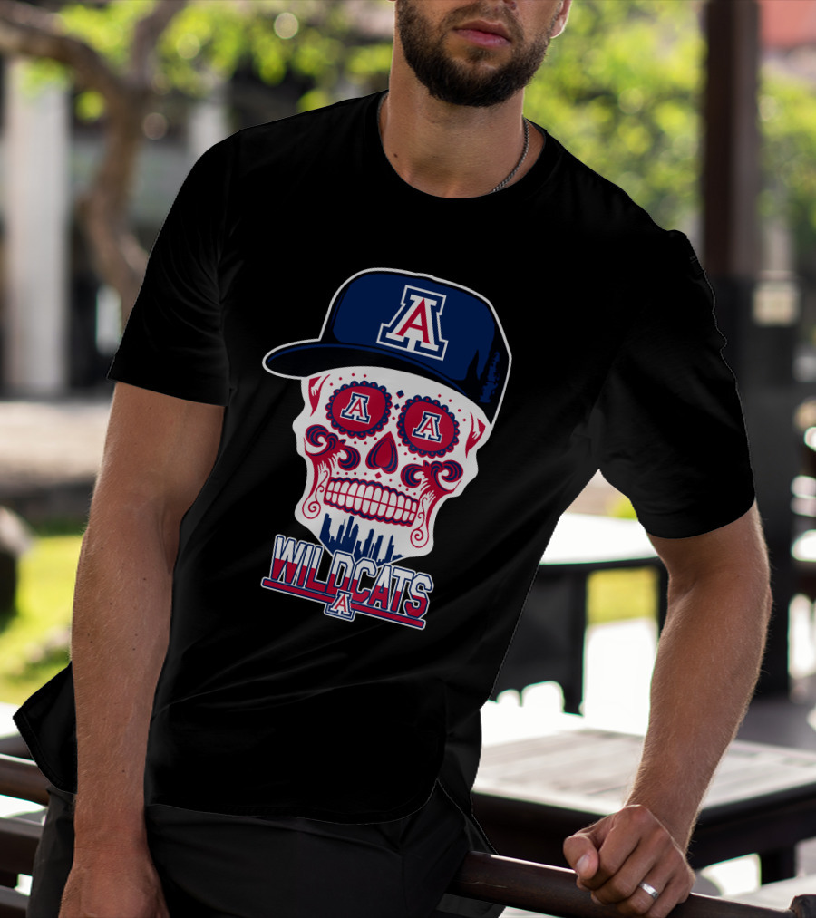 Arizona Wildcats A Logo Skull Wildcats T-Shirt