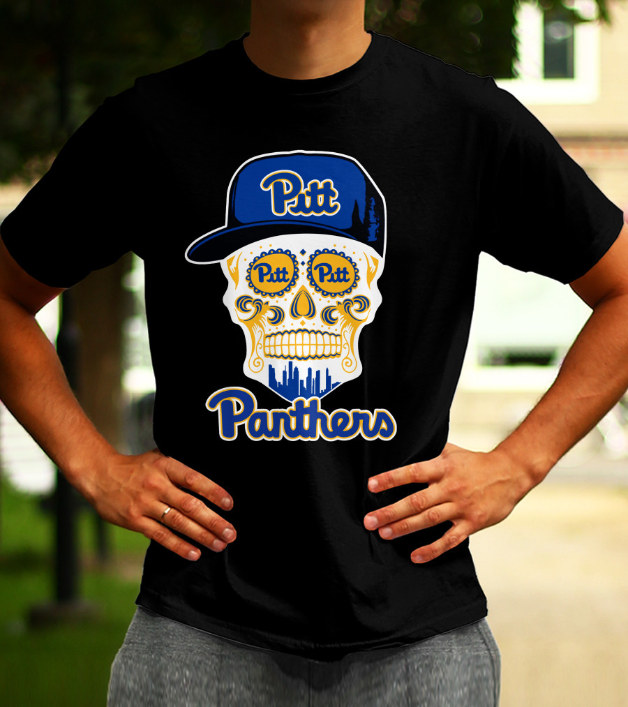 Pittsburgh Panthers Pitt Skull With Hat T-Shirt
