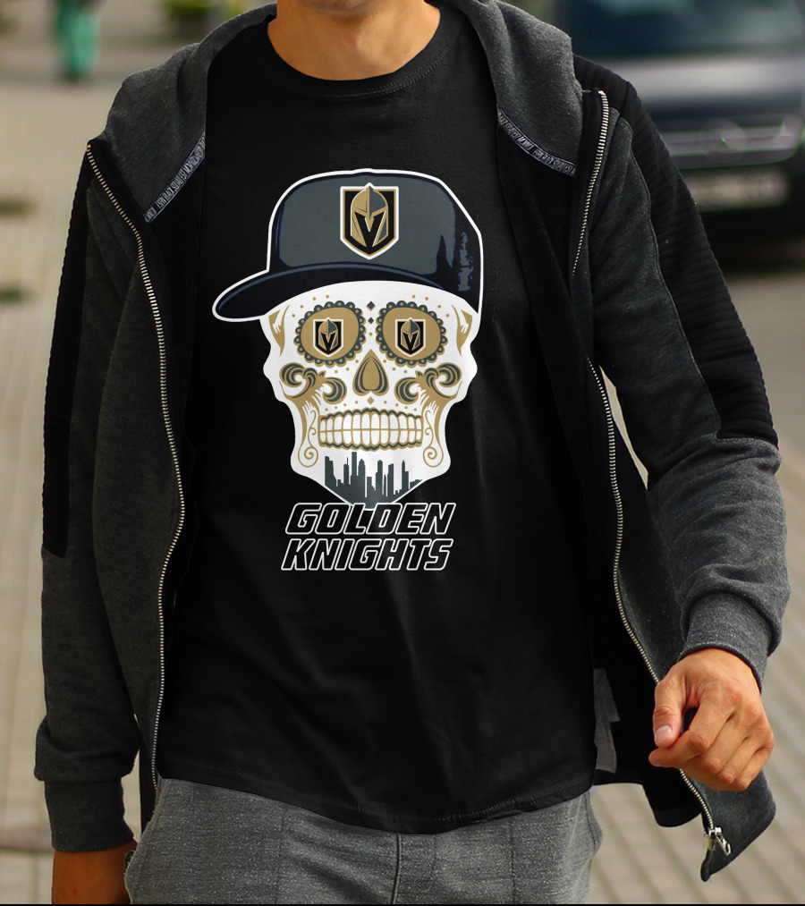 Golden Knights Skull Cap Logo Fun T-Shirt