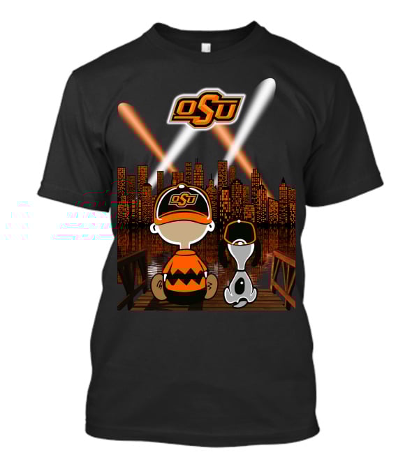 Osu Oklahoma State Cowboys Nighttime City Skyline T-Shirt