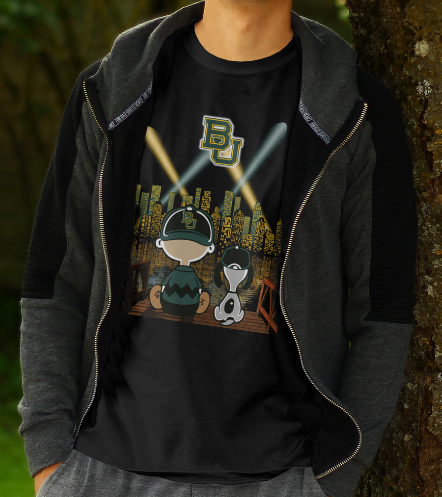 Bu Skyline Baylor Bears City Night Scene T-Shirt