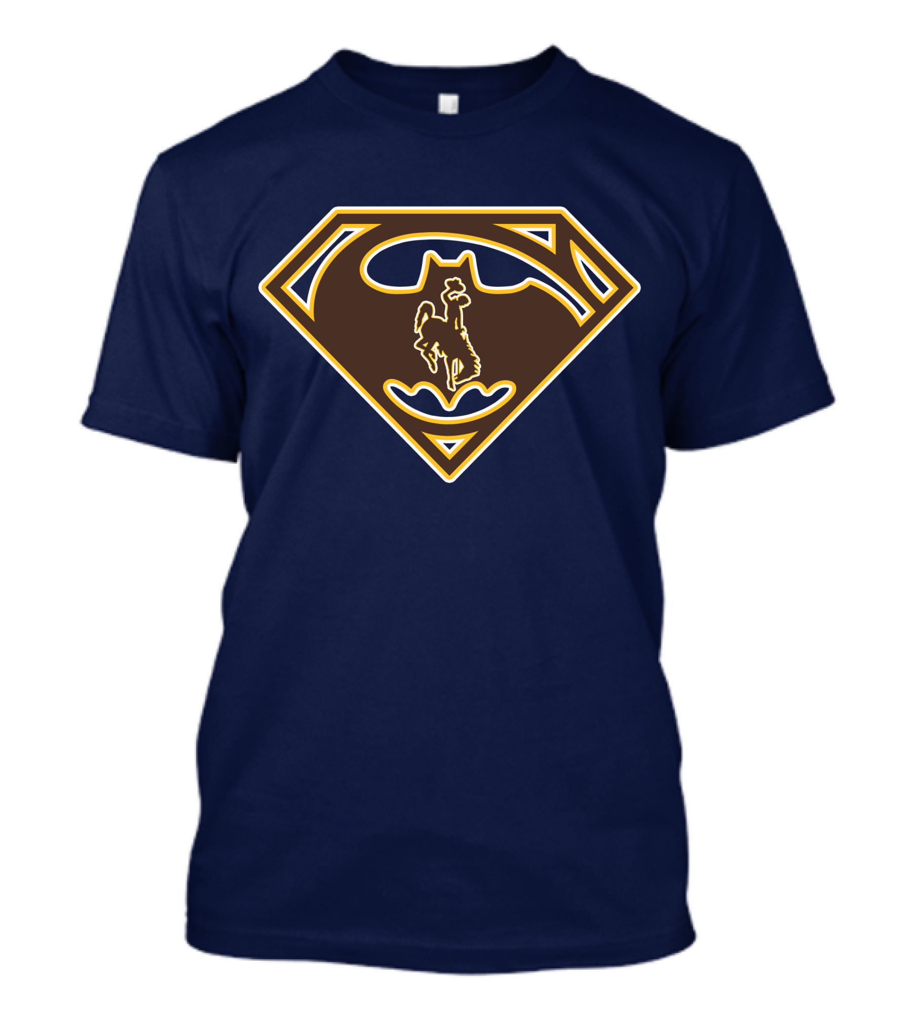 Wyoming Cowboys Superman Batman Logo Fusion T-Shirt