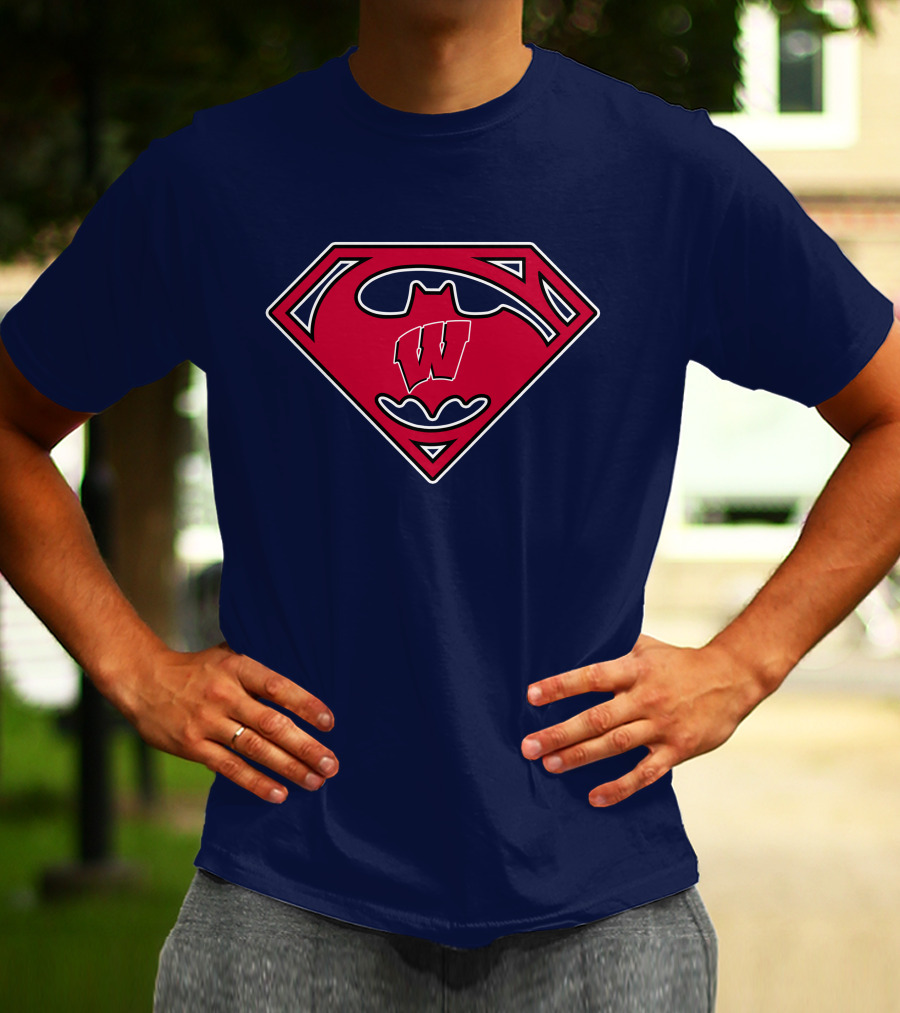 Wisconsin Badgers Superman Logo Fusion T-Shirt