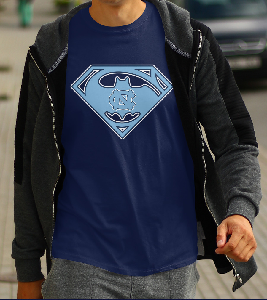 North Carolina Tar Heels Superman Batman Logo Mashup T-Shirt