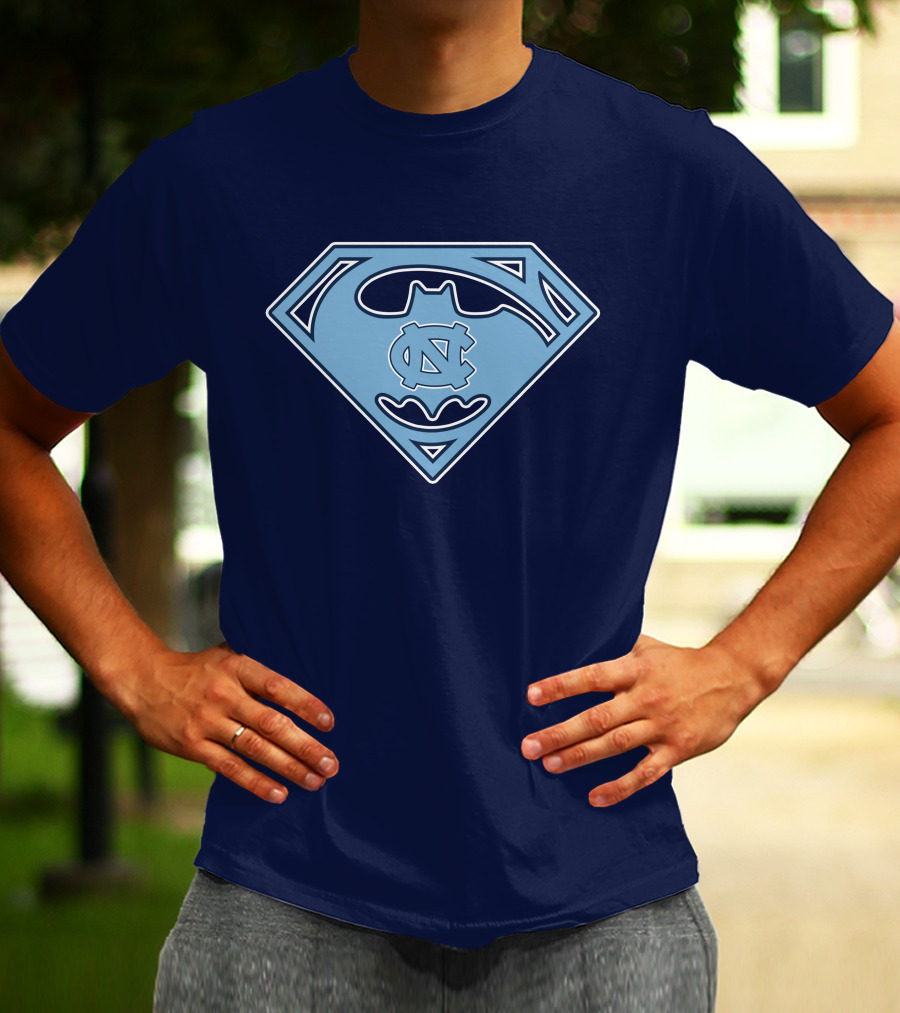 North Carolina Tar Heels Superman Batman Logo Mashup T-Shirt