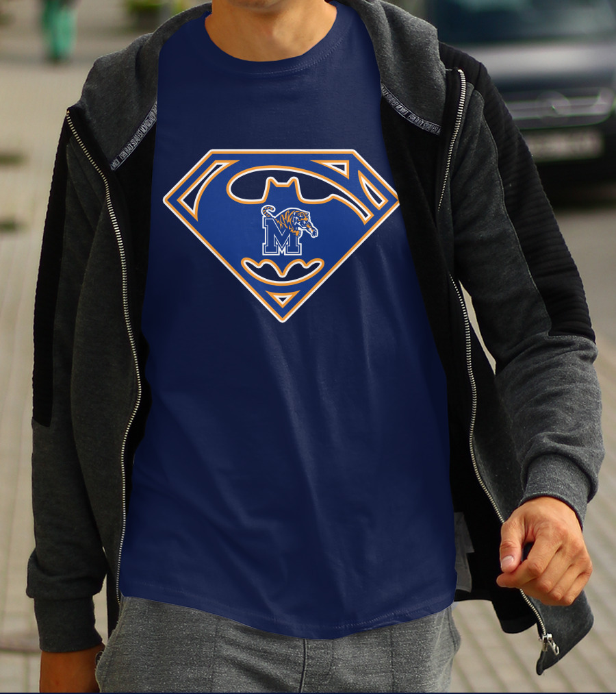 Superman Batman Memphis Tigers M Logo Tiger T-Shirt