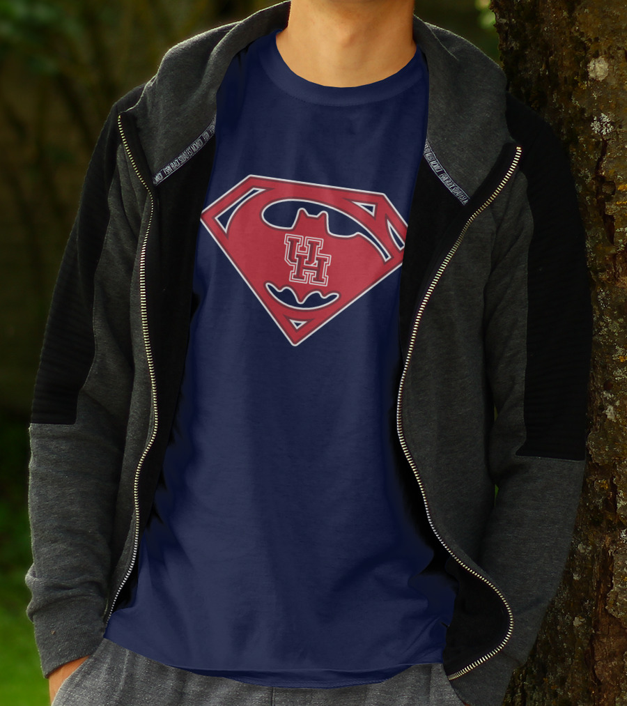 Houston Cougars Uh Logo Fusion With Superhero T-Shirt