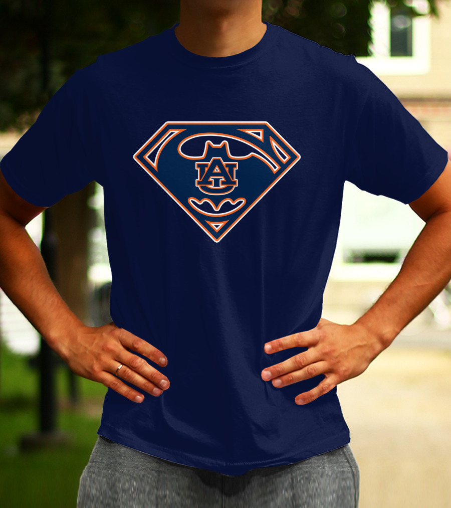 Auburn Tigers Logo Blended With Superhero Bat Symbol 1994 T-Shirt