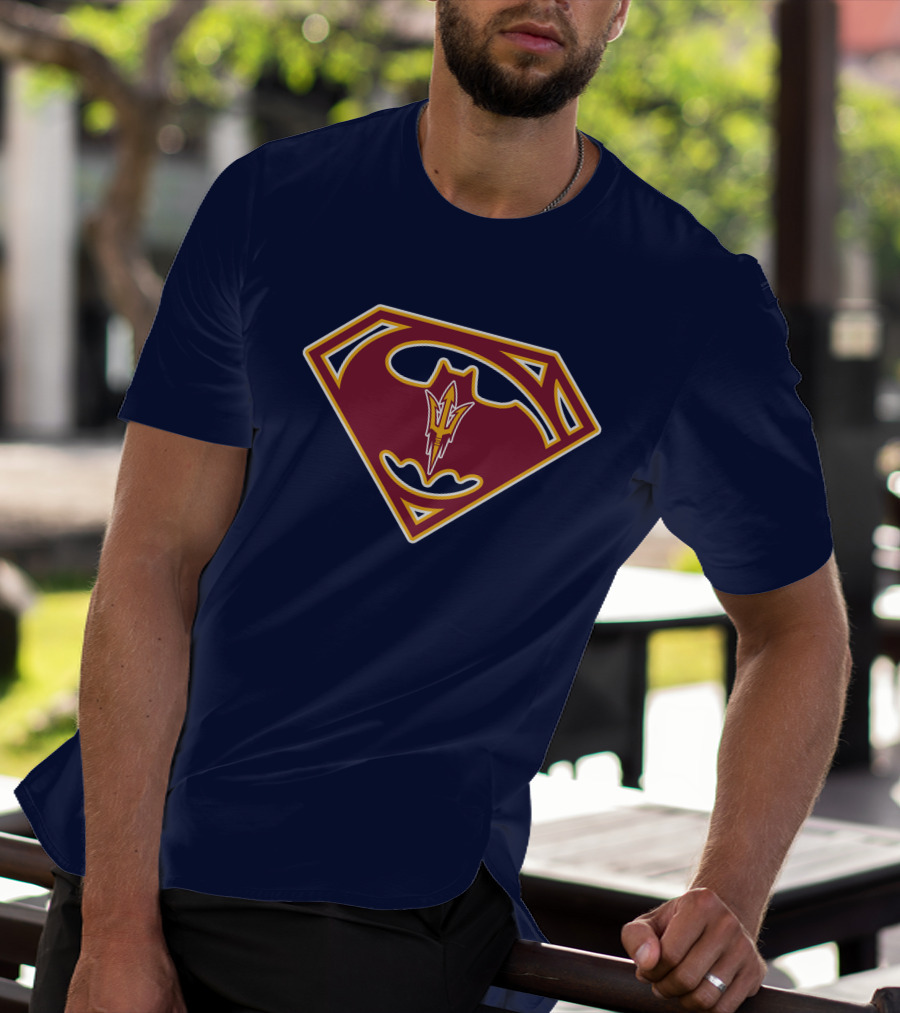 Arizona State Sun Devils Bat-Superman Logo Fusion T-Shirt