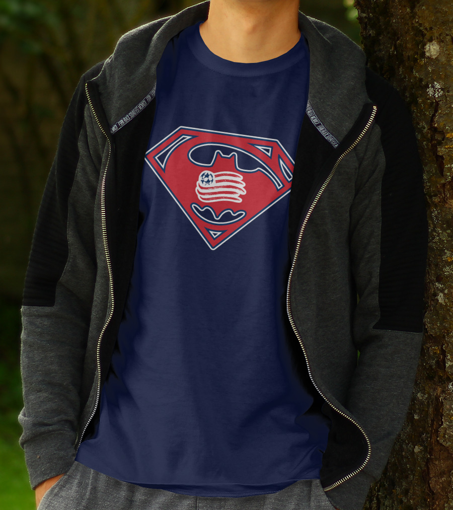 New England Revolution Superman Batman Logo Combination T-Shirt