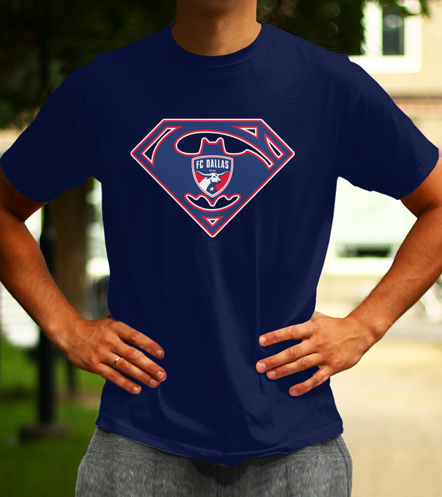 Fc Dallas Shield Emblem Superman Batman T-Shirt