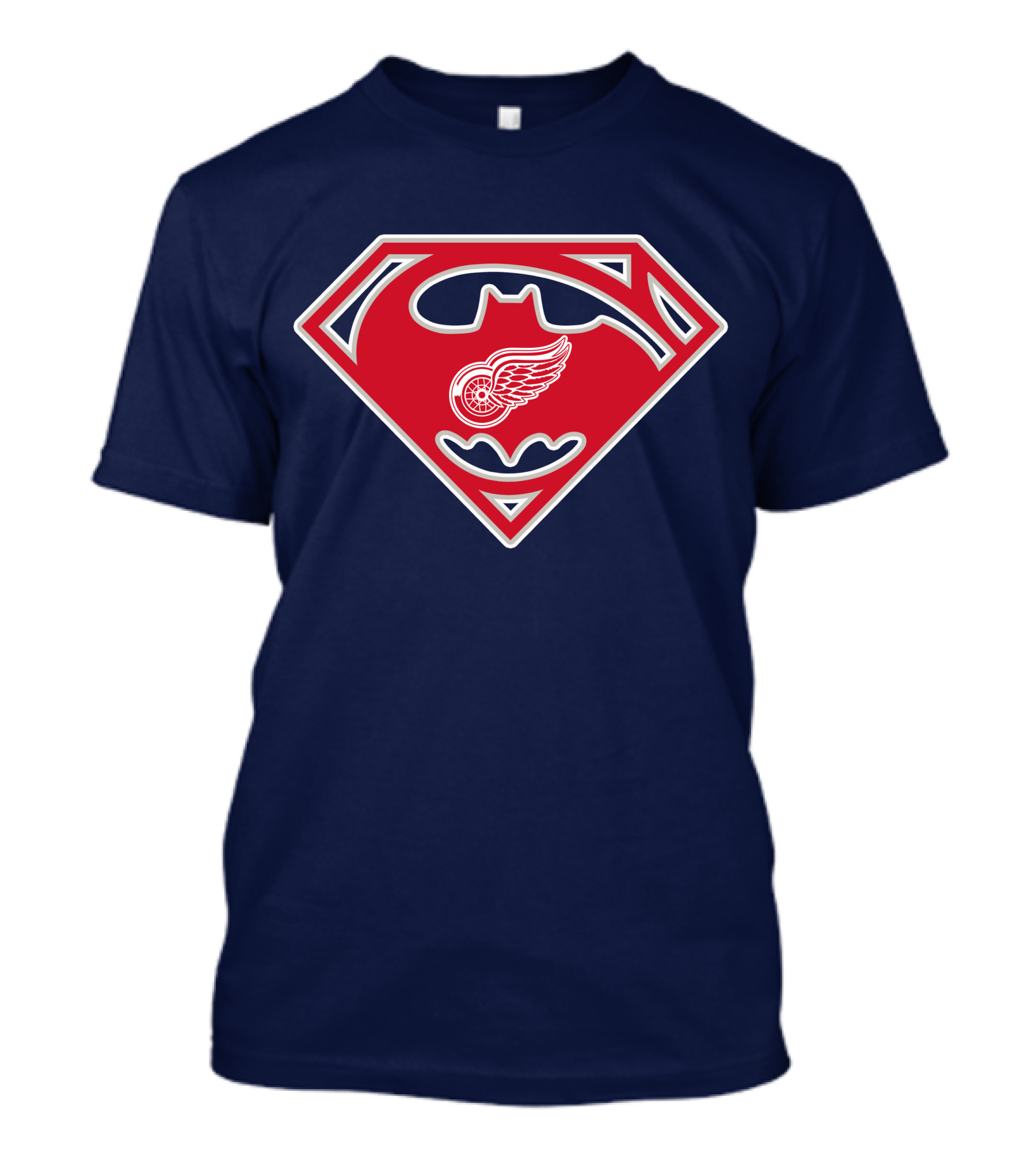 Detroit Red Wings Superman Batman Logo Mashup T-Shirt