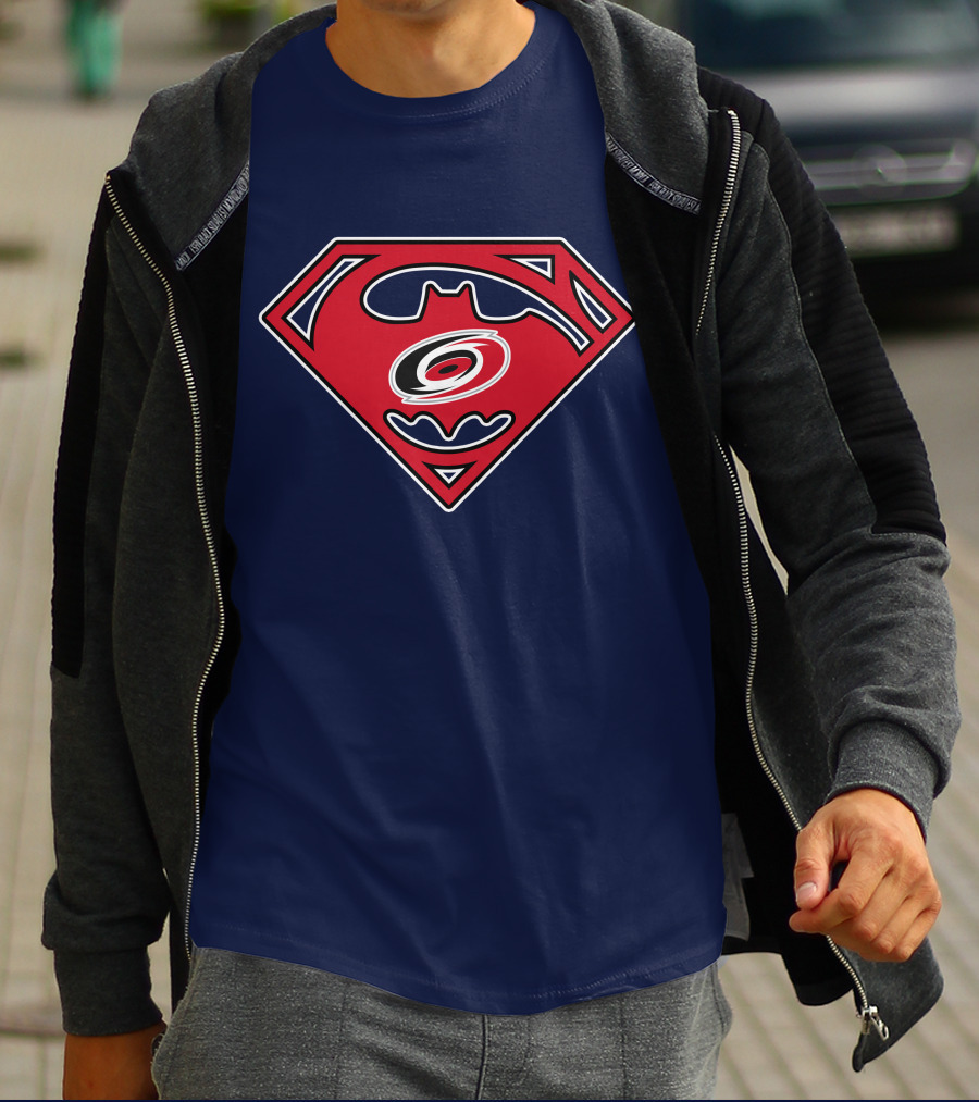 Carolina Hurricanes Logo Superman Batman Combo 154 T-Shirt