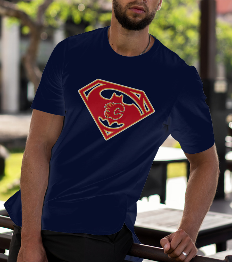 Calgary Flames Superhero Icon 155 T-Shirt