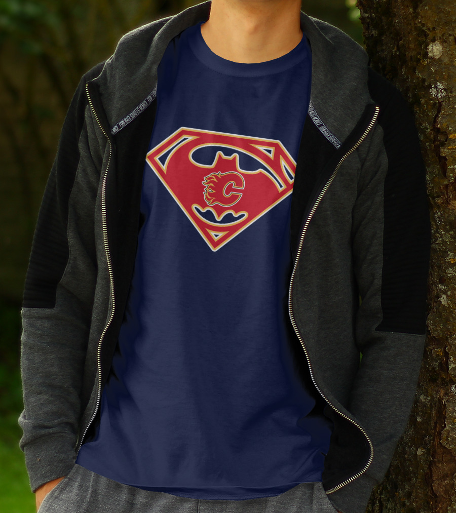 Calgary Flames Superhero Icon 155 T-Shirt