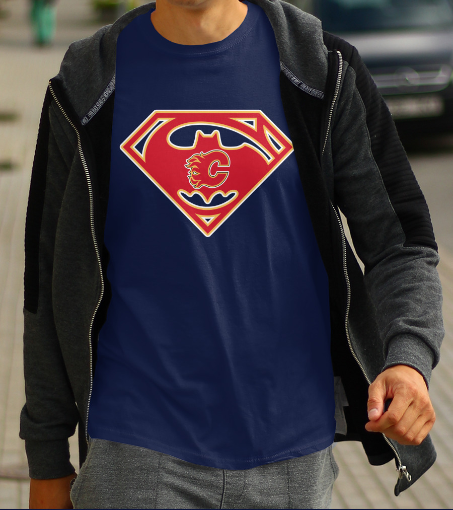 Calgary Flames Superhero Icon 155 T-Shirt