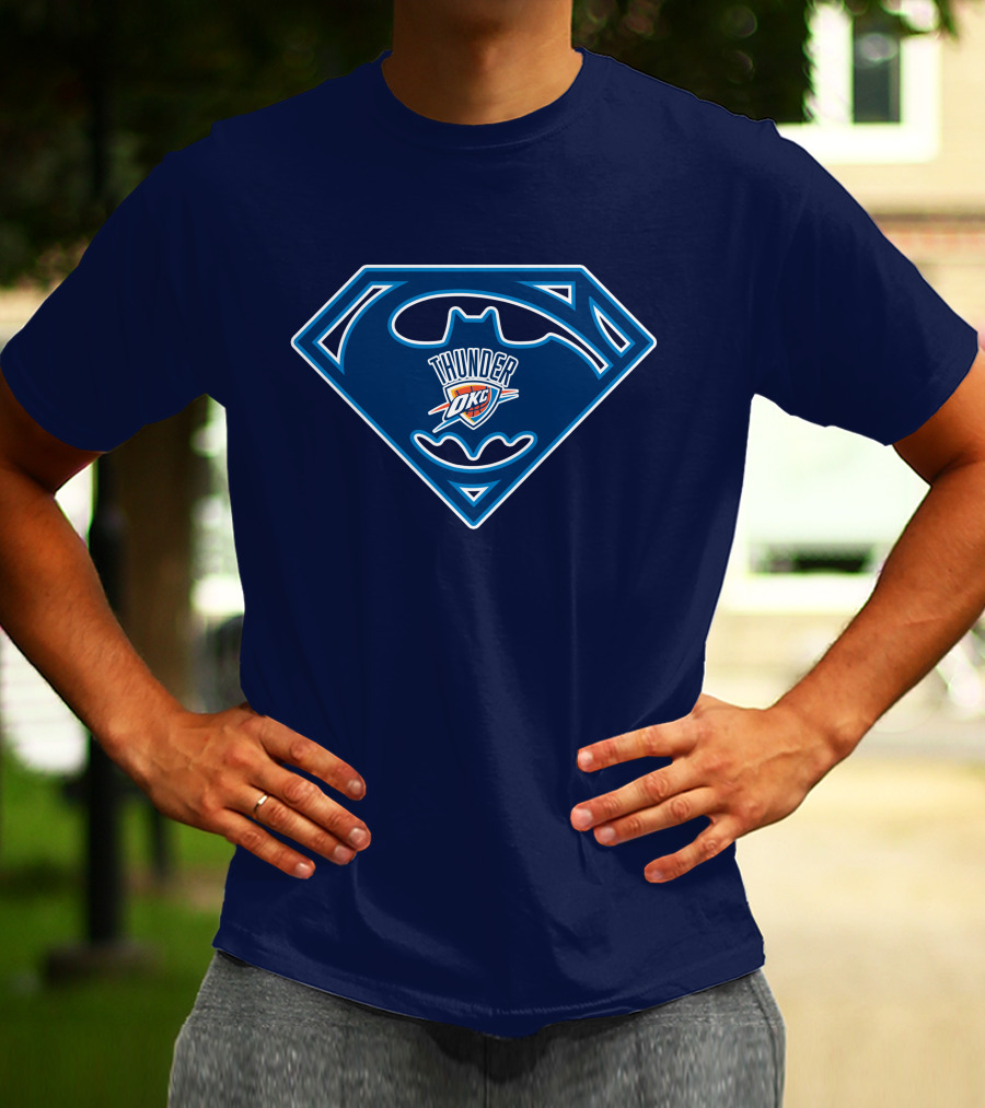 Thunder Okc Batman Superman Logo Mashup T-Shirt