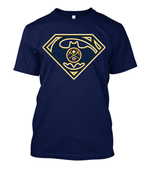 Denver Nuggets 183 Batman Superman Logo Fusion T-Shirt