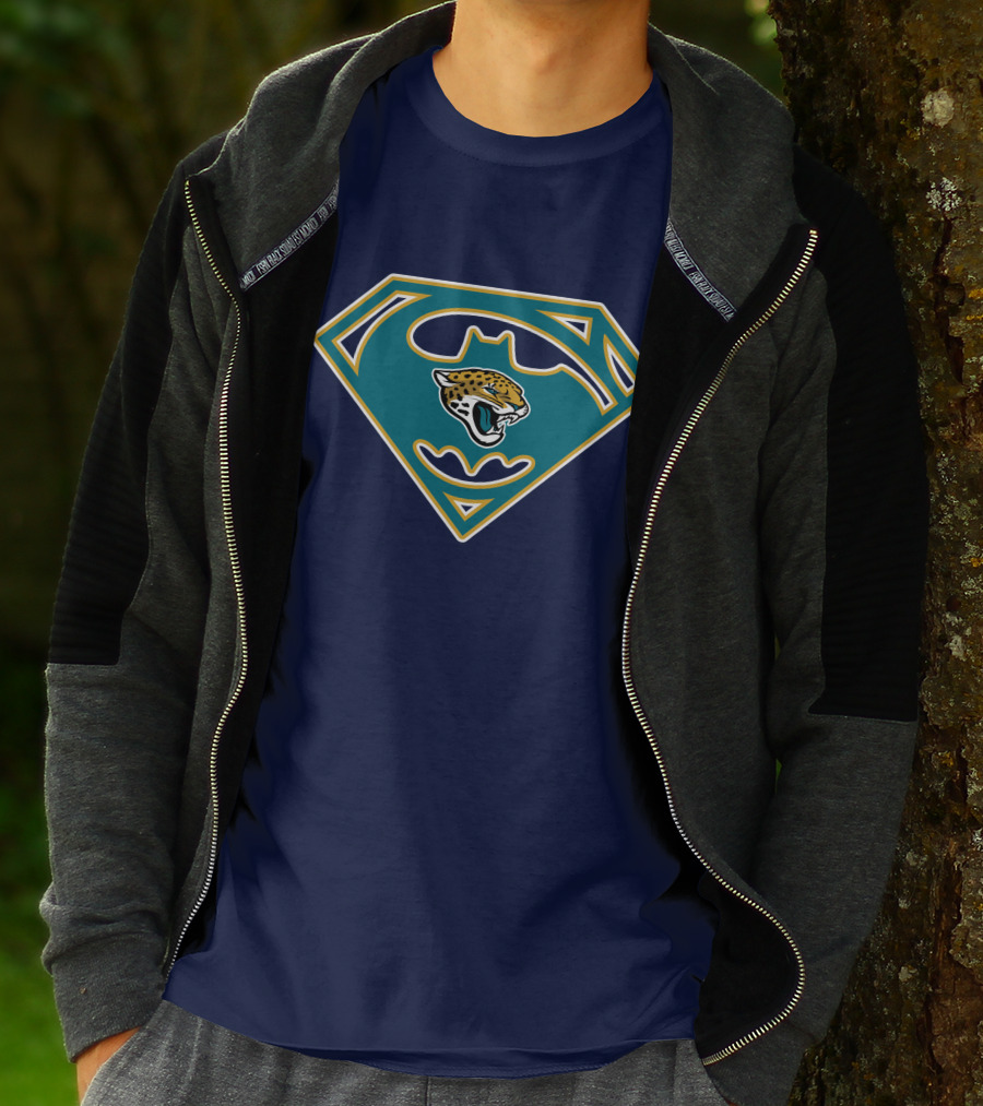 Jacksonville Jaguars Superman Batman Logo Fusion T-Shirt