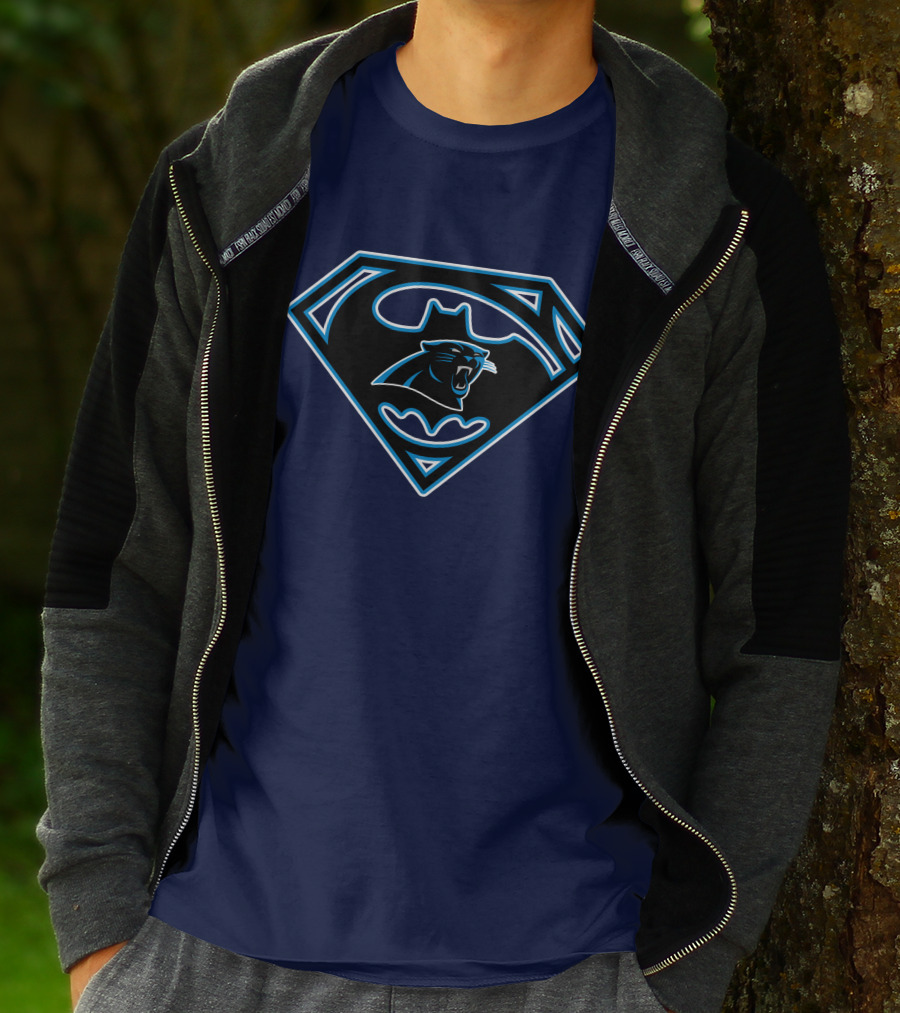 Carolina Panthers Superman Batman Logo 245 T-Shirt