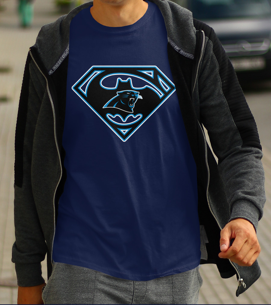 Carolina Panthers Superman Batman Logo 245 T-Shirt