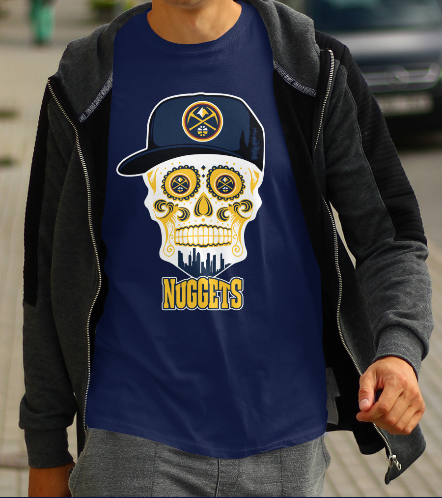 Denver Nuggets Skull With Cap T-Shirt