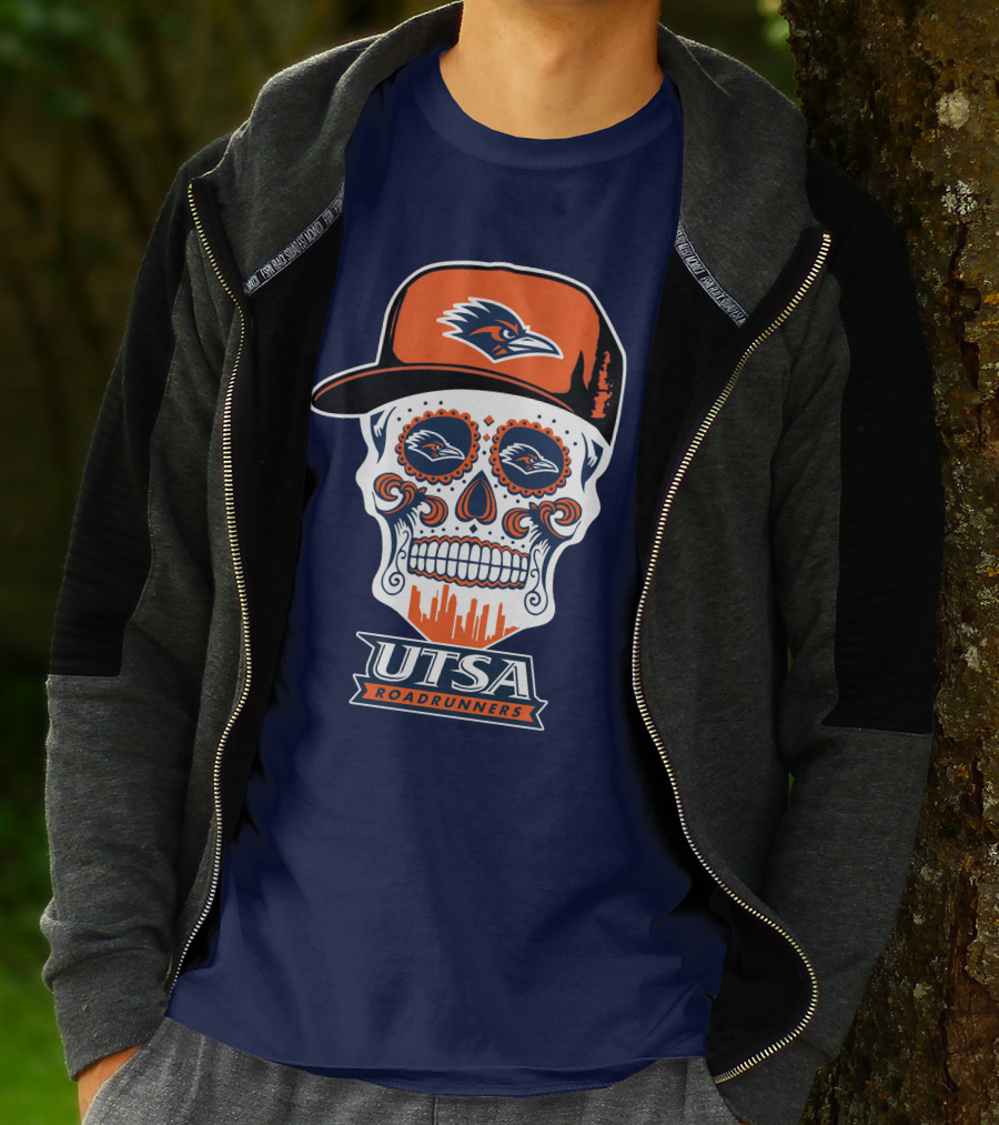 Utsa Roadrunners Sugar Skull Hat T-Shirt