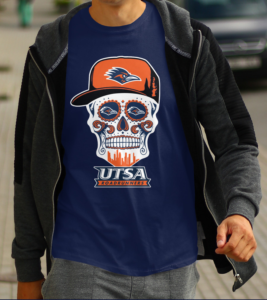 Utsa Roadrunners Sugar Skull Hat T-Shirt