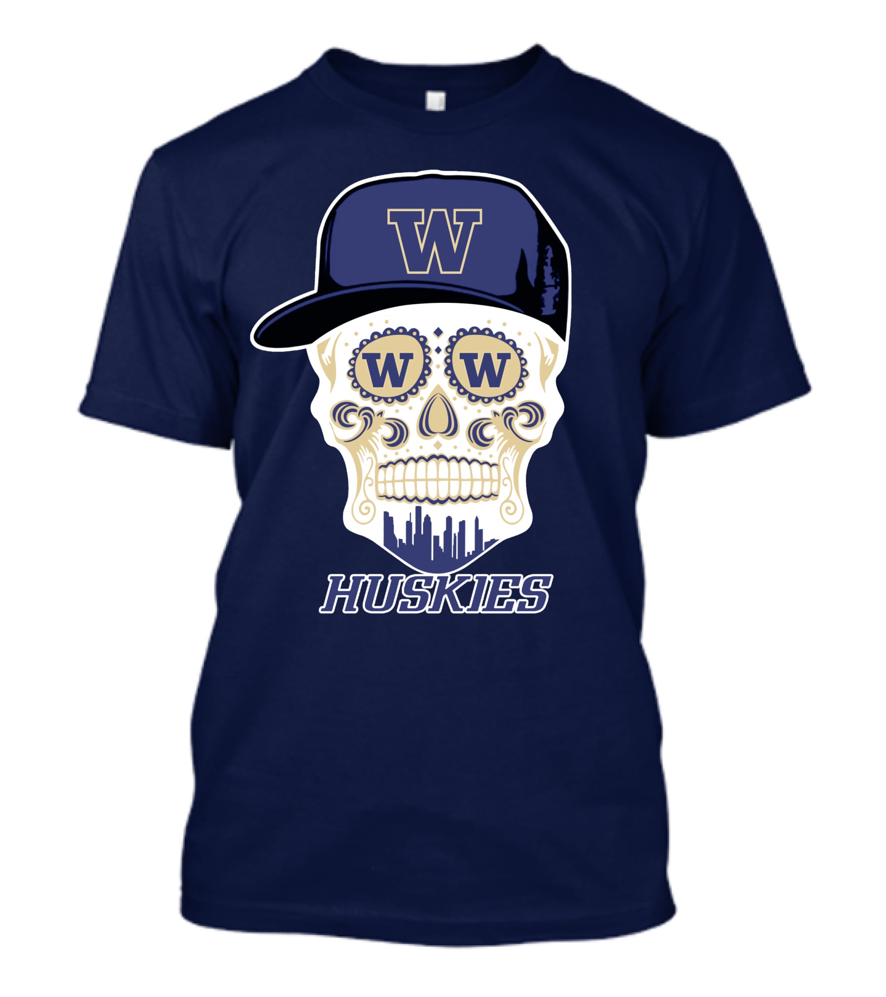W Huskies Skull W Baseball Cap T-Shirt