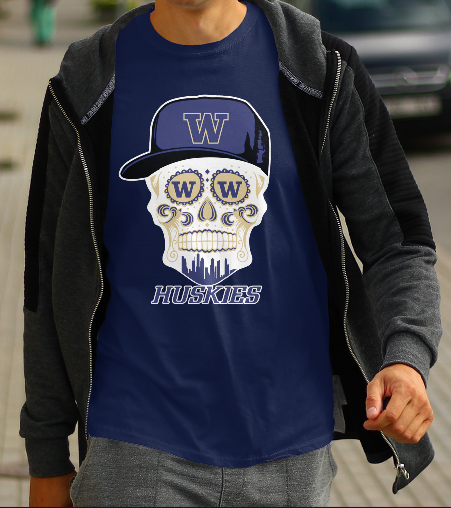 W Huskies Skull W Baseball Cap T-Shirt