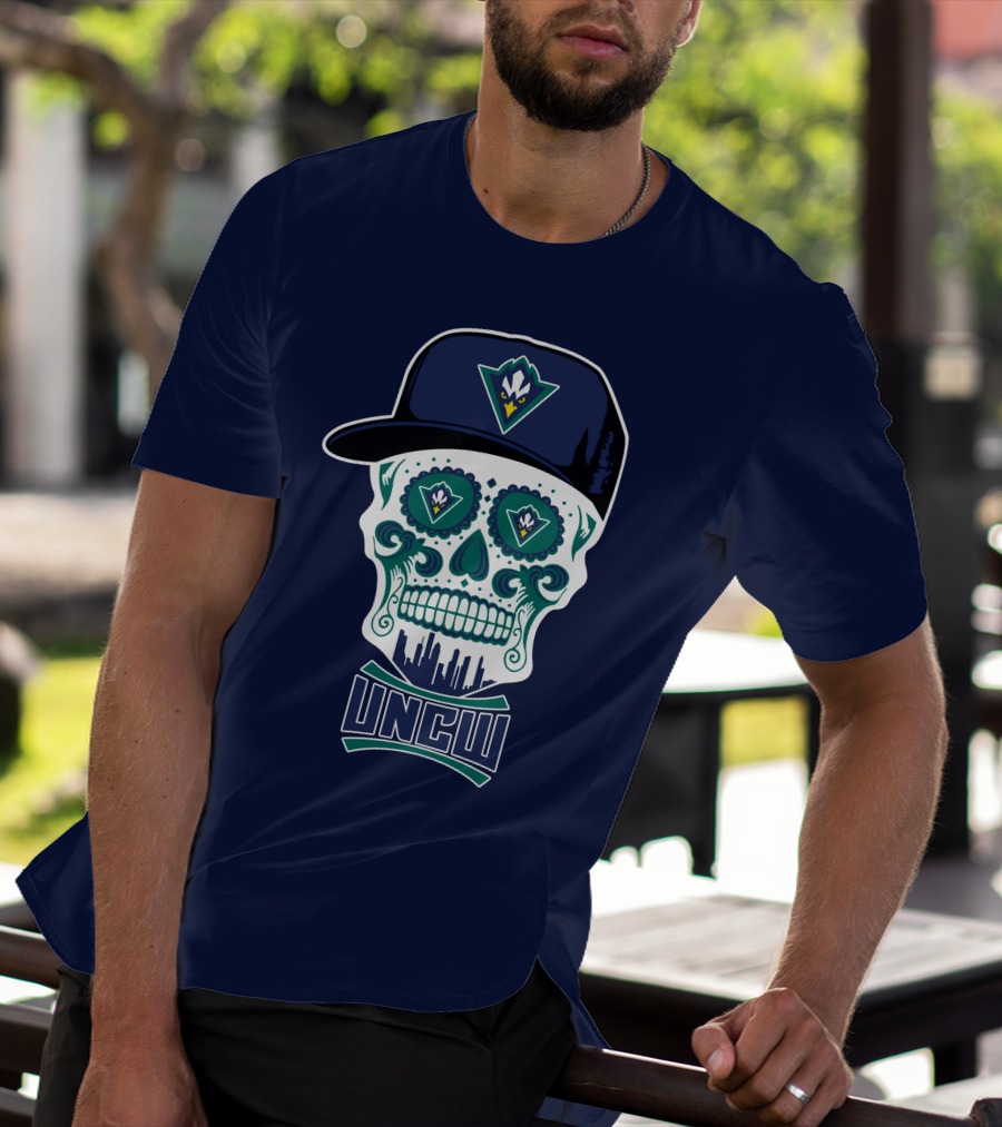 Uncw Seahawks Sugar Skull With Hat T-Shirt