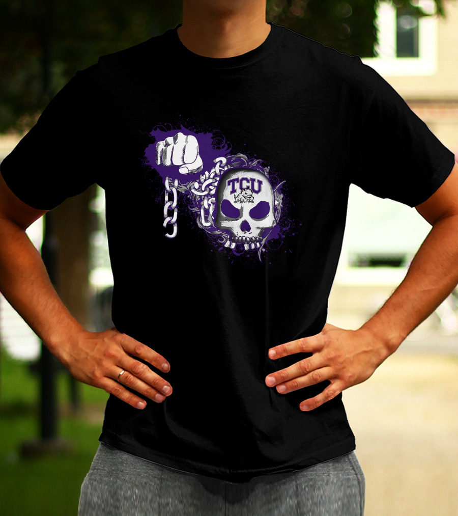 Tcu Horned Frogs Skull And Chains T-Shirt