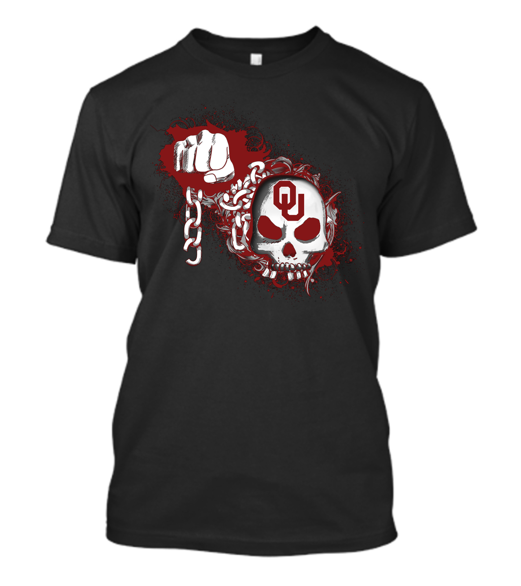 Oklahoma Sooners Ou Skull And Chains T-Shirt